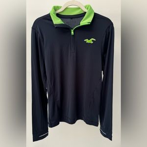 Hollister Quarter Zip Performance Workout Unisex Pullover, Size L‎